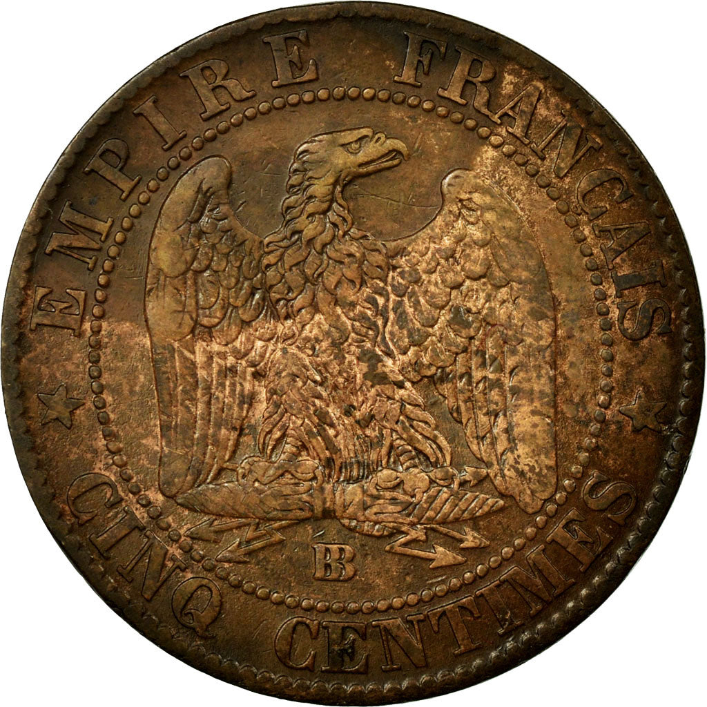 Monnaie, France, Napoleon III, Napoléon III, 5 Centimes, 1855, Strasbourg, TTB