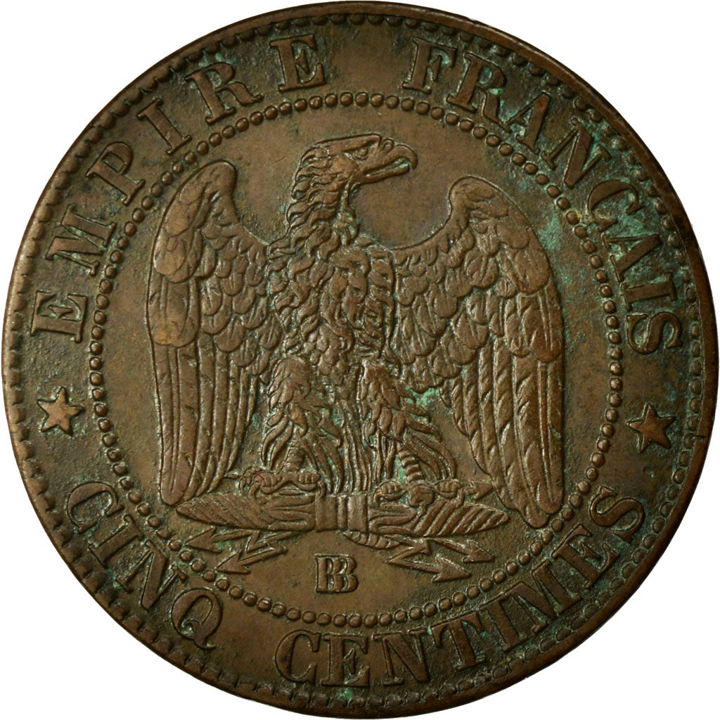 Monnaie, France, Napoleon III, Napoléon III, 5 Centimes, 1865, Strasbourg