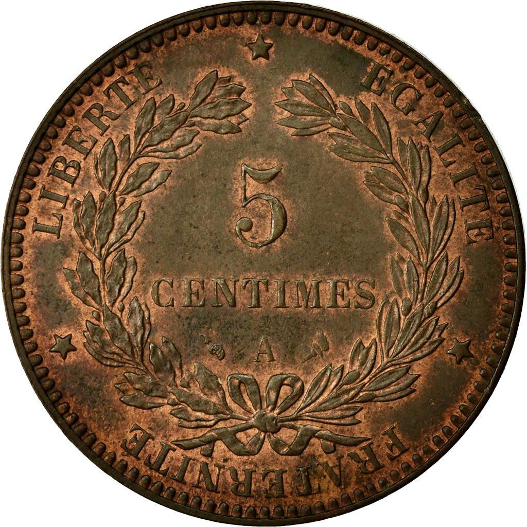 Coin, France, Cérès, 5 Centimes, 1897, Paris, AU(55-58), Bronze, KM:821.1