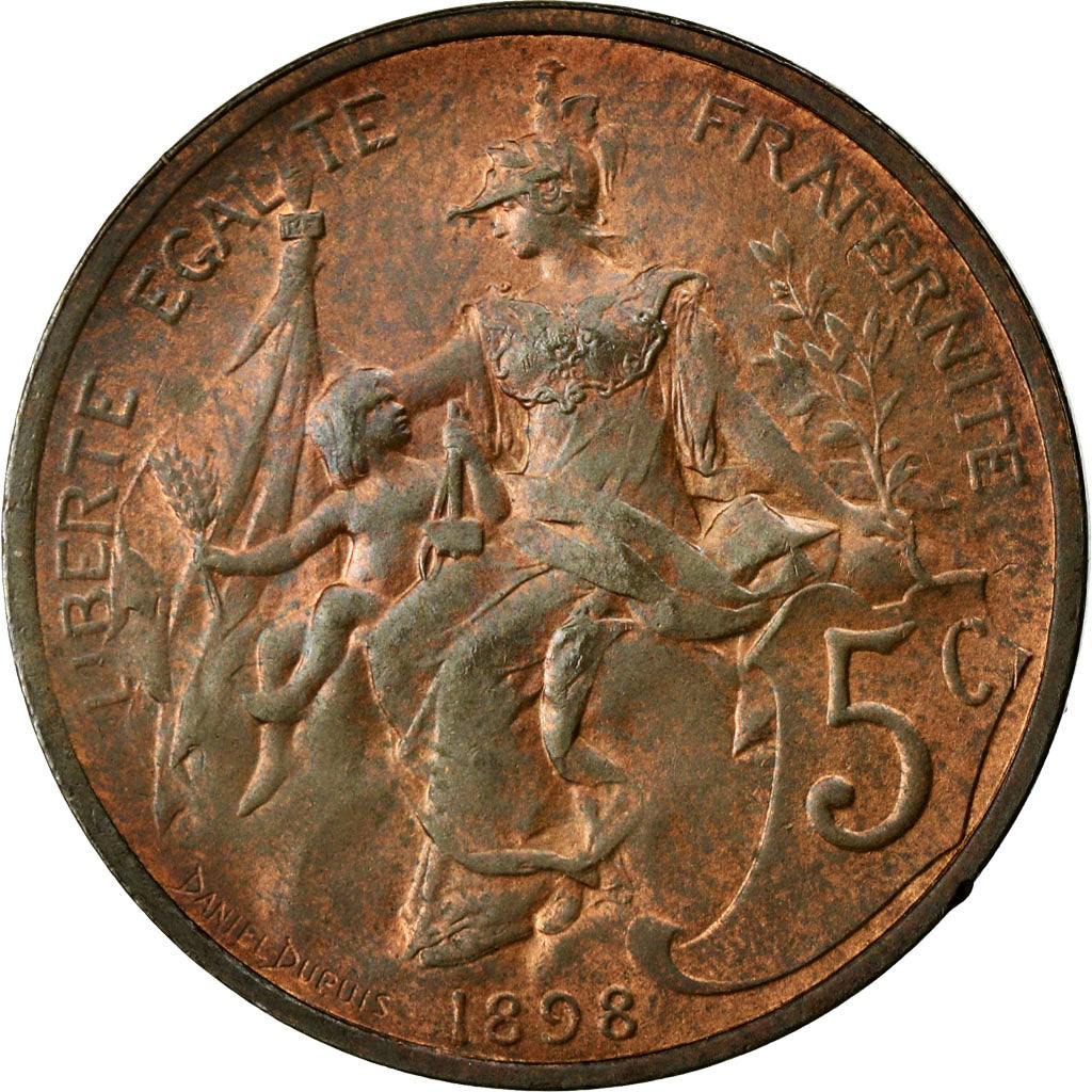Coin, France, Dupuis, 5 Centimes, 1898, Paris, MS(60-62), Bronze, KM:842