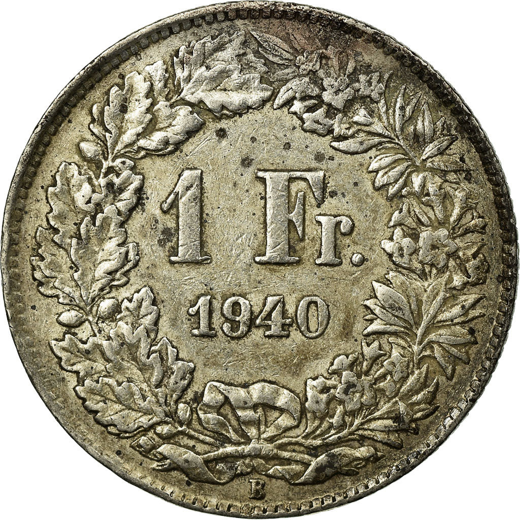 Coin, Switzerland, Franc, 1940, Bern, EF(40-45), Silver, KM:24
