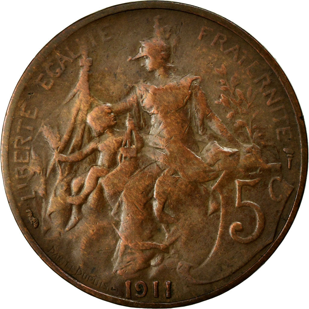 Coin, France, Dupuis, 5 Centimes, 1911, EF(40-45), Bronze, Gadoury:165