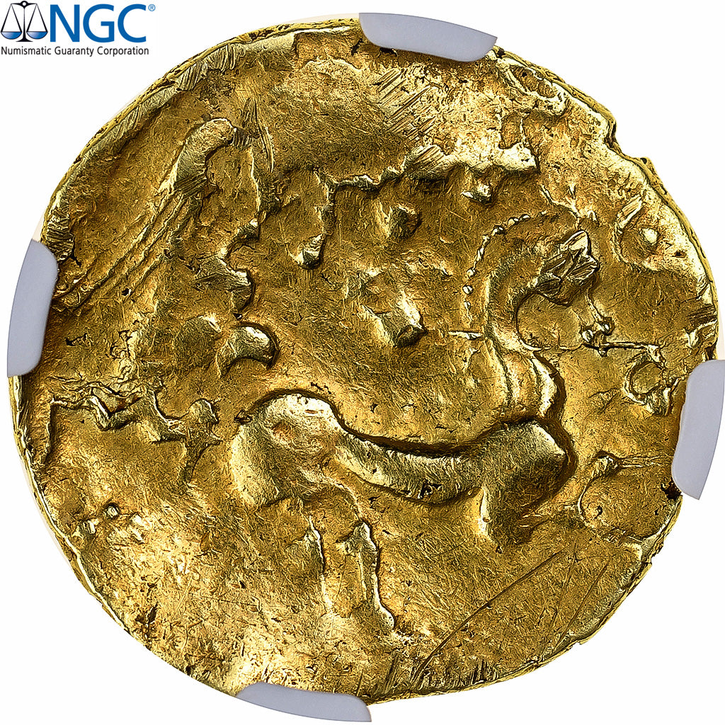 Ambiani, Stater, 2nd century BC, Gold, NGC, EF(40-45), Delestrée:55