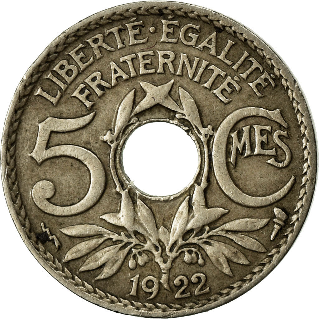 Coin, France, Lindauer, 5 Centimes, 1922, Poissy, VF(30-35), Copper-nickel