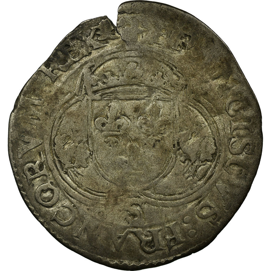 France, François Ier, Douzain aux salamandres, 1540-1547, Troyes, Billon, TB