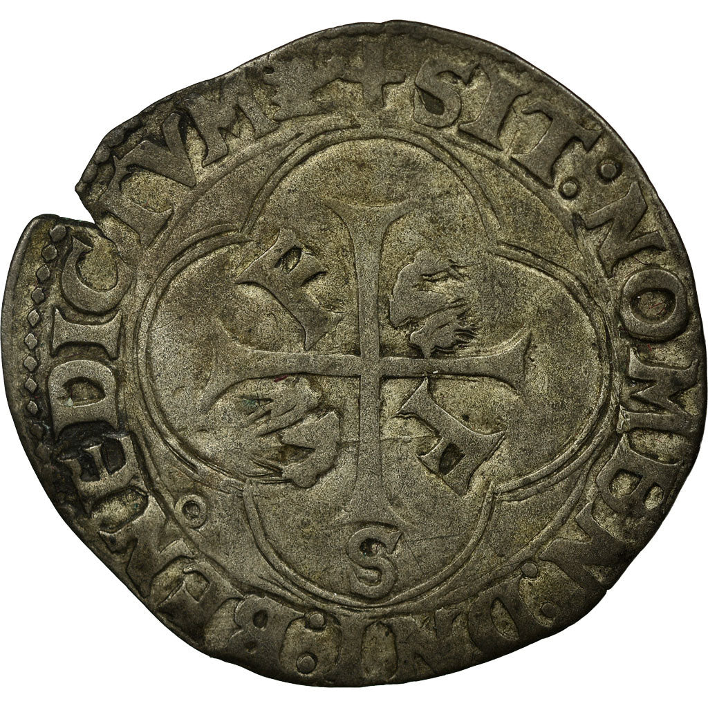 France, François Ier, Douzain aux salamandres, 1540-1547, Troyes, Billon, TB