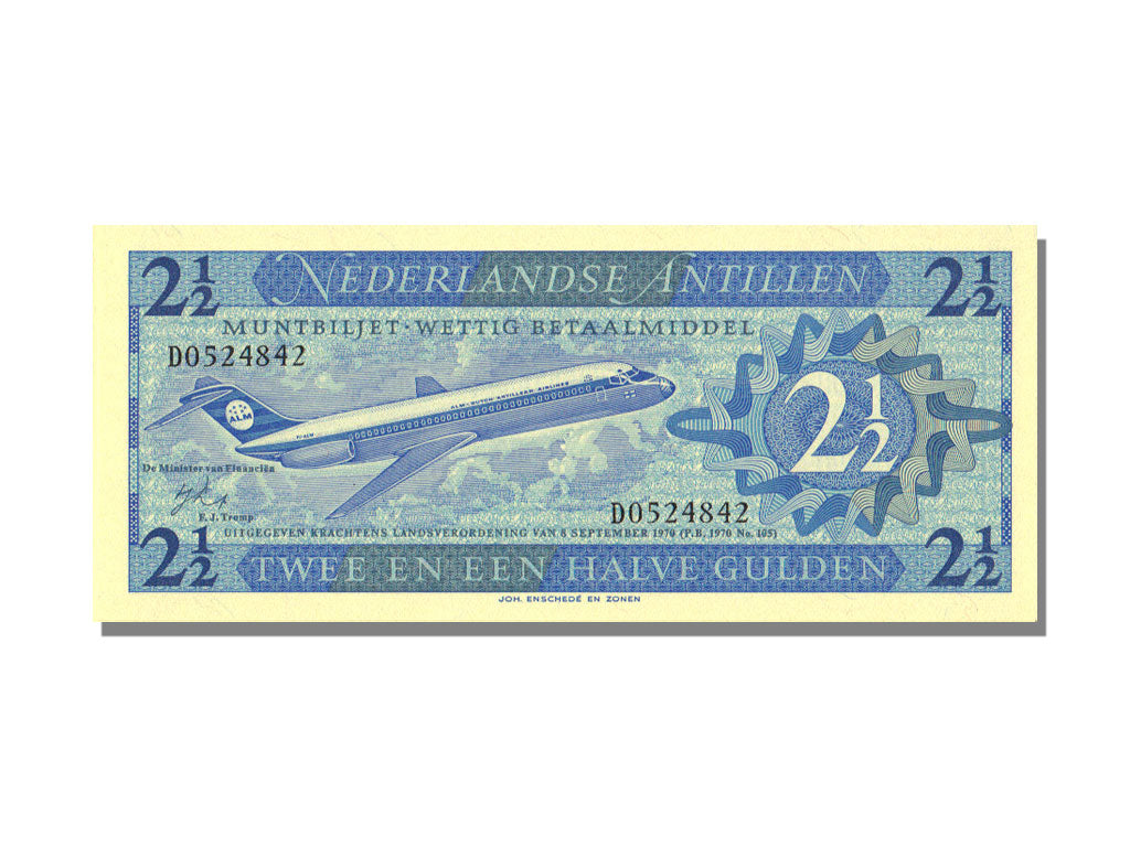 Banconote, Antille olandesi, 2 1/2 Gulden, 1970, 1970-09-08, FDS