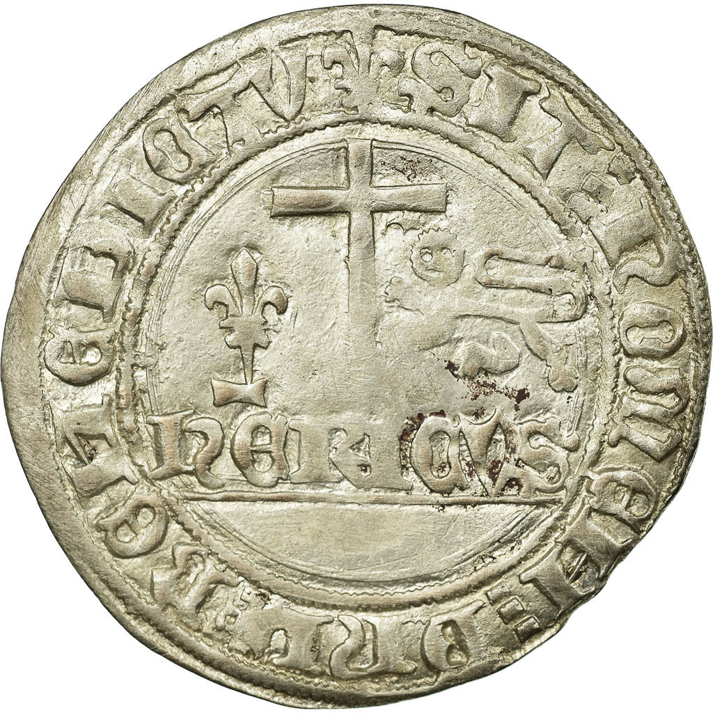 Coin, France, Henri VI, Blanc aux Écus, Saint Lô, AU(50-53), Billon