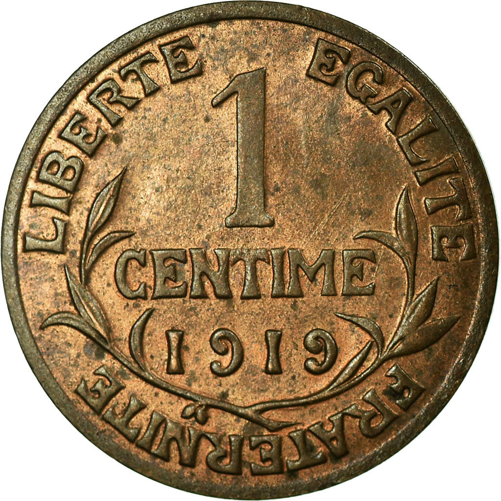 Moneda, Francia, Dupuis, Centime, 1919, Paris, MBC+, Bronce, KM:840, Gadoury:90