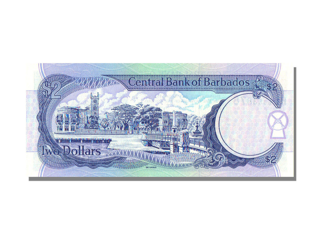 Billete, 2 Dollars, Barbados, KM:42, UNC