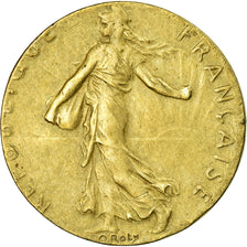 Francja, 1/2 Franc, Semeuse, 1974, Paris, Blankiet 5-centowy, Aluminium-Brąz