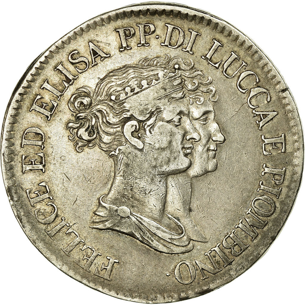 Principality of Lucca and Piombino, Felice and Elisa, 5 Franchi, 1808, Firenze
