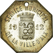 France, Token, Service Municipal de la ville d'Aix, 1912, Aix-en-Provence