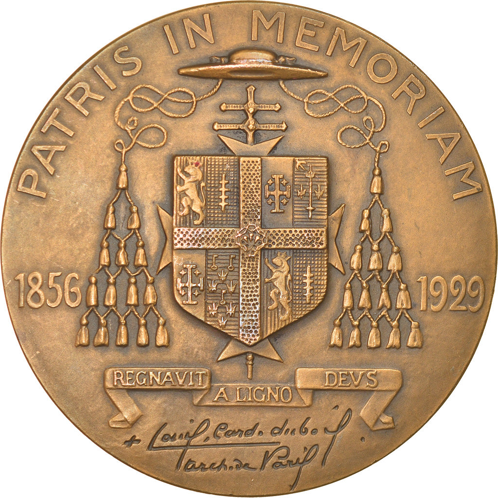 Francia, medalla, Cardinal Dubois, Archevêque de Paris, 1929, Aug.Maillard