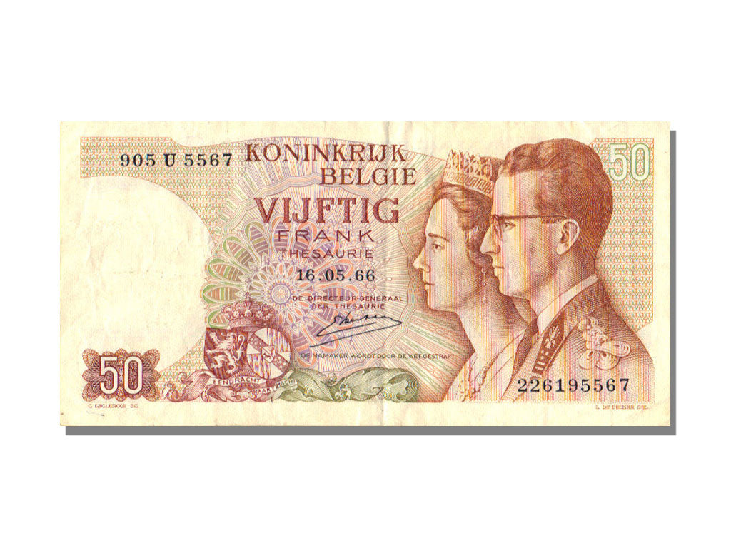 Banknote, Belgium, 50 Francs, 1966, 1966-05-16, KM:139, AU(55-58)