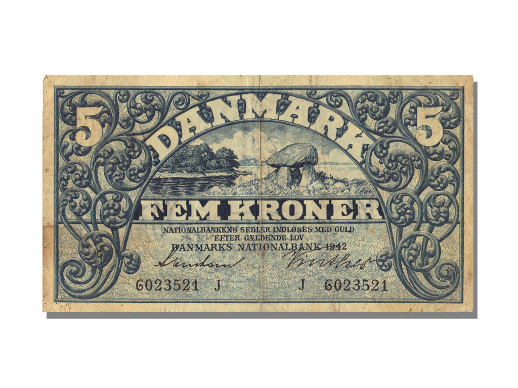 Banknote, Denmark, 5 Kroner, 1942, EF(40-45)