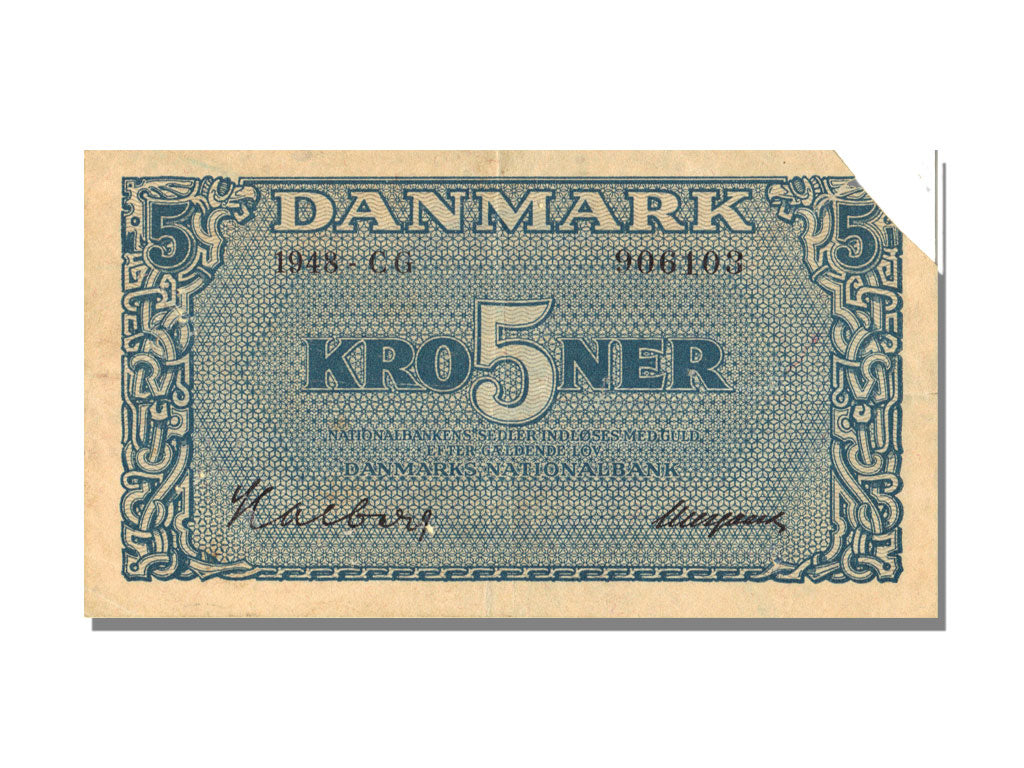 Banknote, Denmark, 5 Kroner, 1948, EF(40-45)