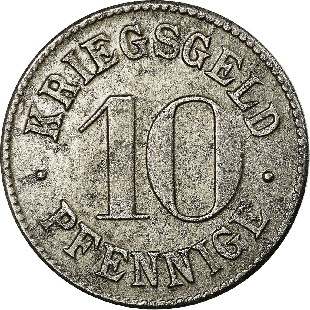 Moneta, Germania, Stadtgemeinde Heidelberg, Kriegsgeld, Heidelberg, 10 Pfennig