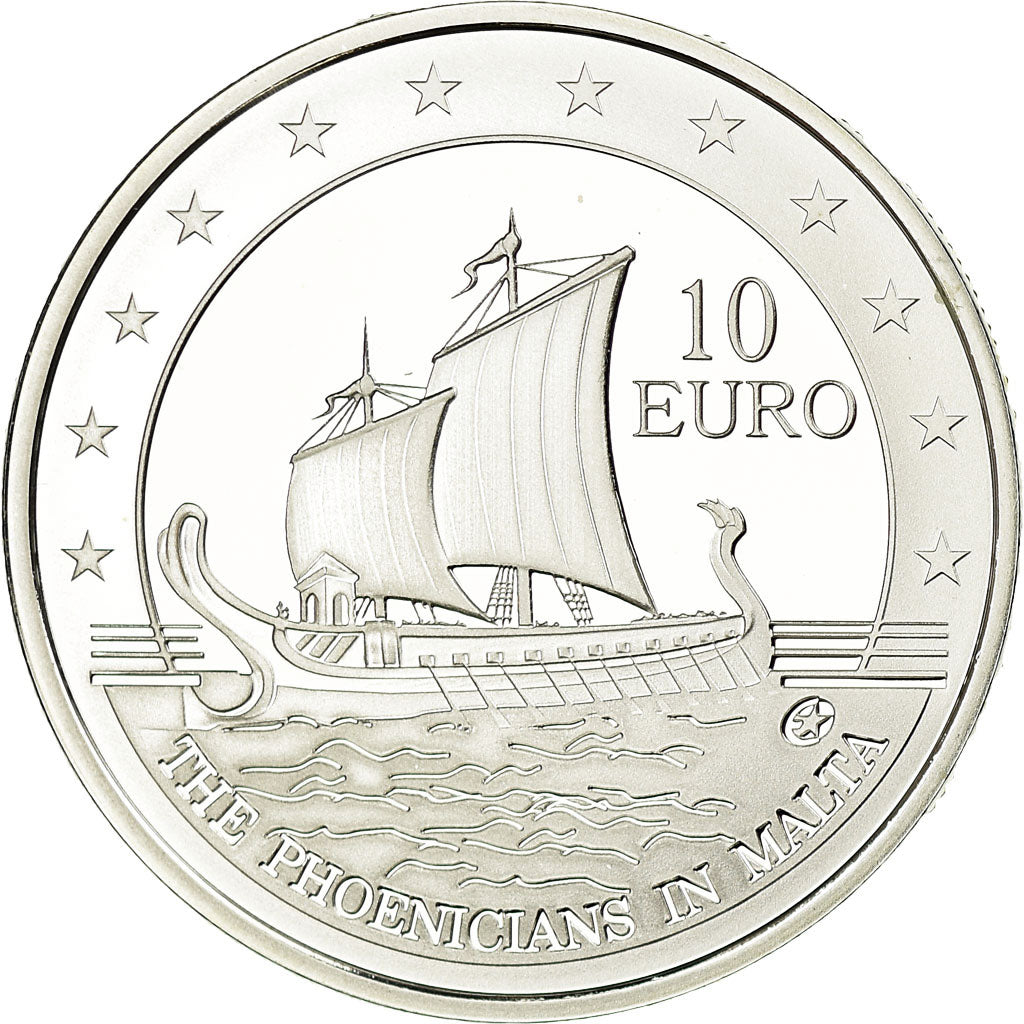 Malta, 10 Euro, Phoenicians in Malta, 2011, MS(65-70), Silver, KM:142