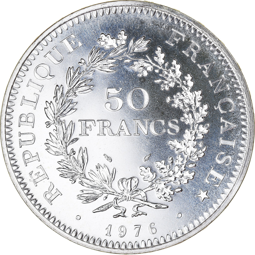 Münze, Frankreich, Hercule, 50 Francs, 1976, Paris, FDC, STGL, Silber