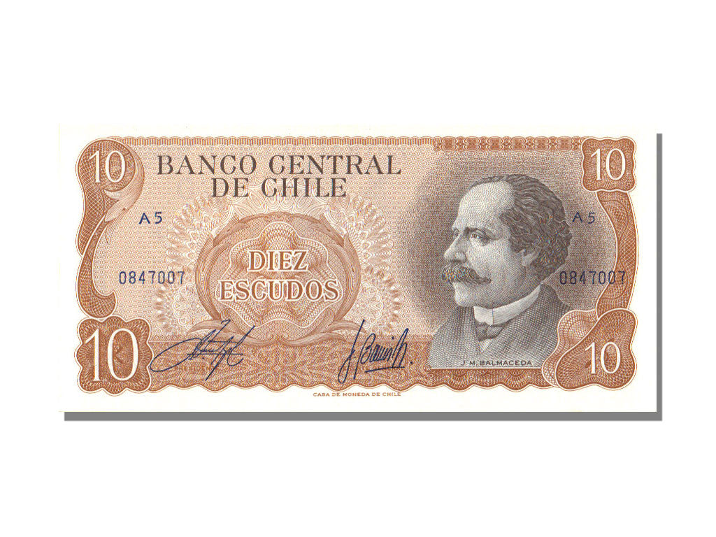 Banknote, Chile, 10 Escudos, KM:142, UNC(65-70)