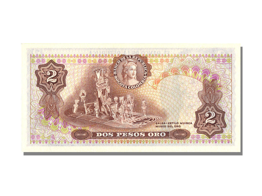 Banknote, Colombia, 2 Pesos Oro, 1977, 1977-07-20, KM:413b, UNC(65-70)