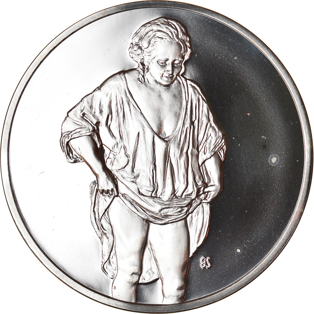 France, Medal, Peinture, Rembrandt,  Hendrickje se baignant dans une Rivière