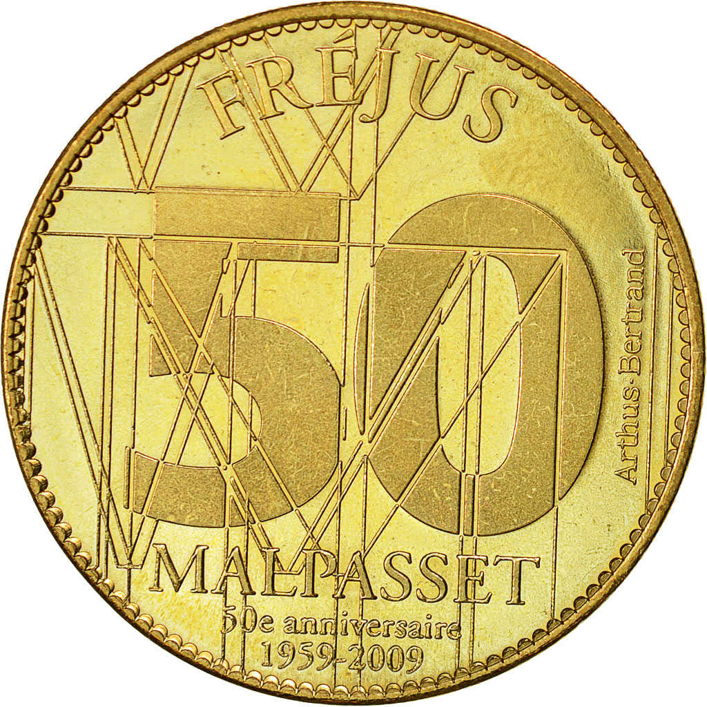 France, Token, Touristic token, Fréjus - Barrage de Malpasset, 2009, Arthus