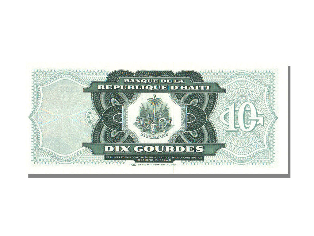 Banknote, Haiti, 10 Gourdes, 1991, KM:256a, UNC(65-70)