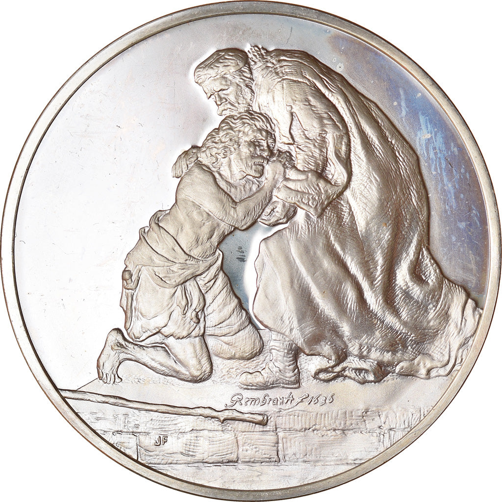 Francia, medaglia, Peinture, Rembrandt, Le Retour de l'Enfant Prodigue, Arts &