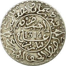 Coin, Morocco, Moulay al-Hasan I, 2-1/2 Dirhams, 1896, Paris, AU(50-53), Silver