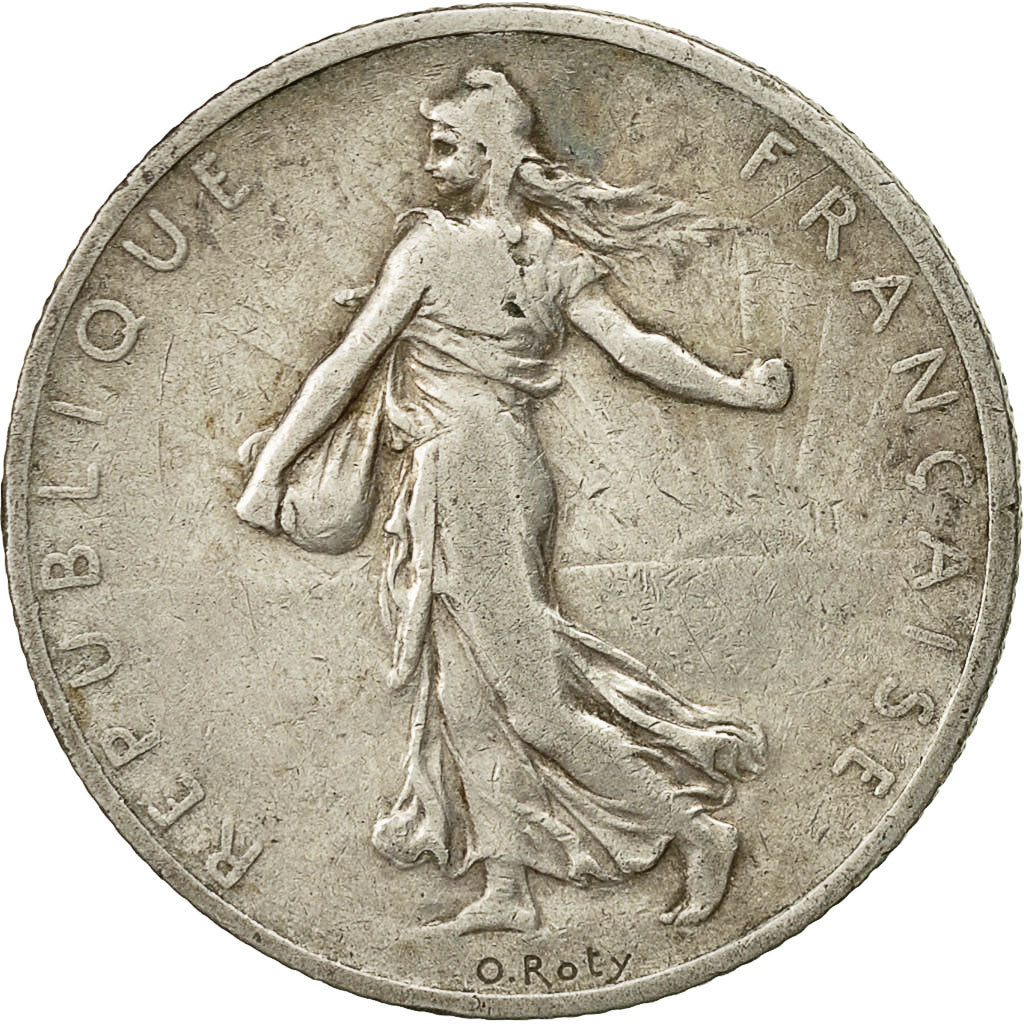 Moneda, Francia, Semeuse, 2 Francs, 1898, Paris, BC+, Plata, KM:845.1