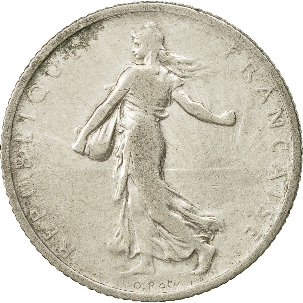 Monnaie, France, Semeuse, Franc, 1909, Paris, TB+, Argent, KM:844.1, Gadoury:467
