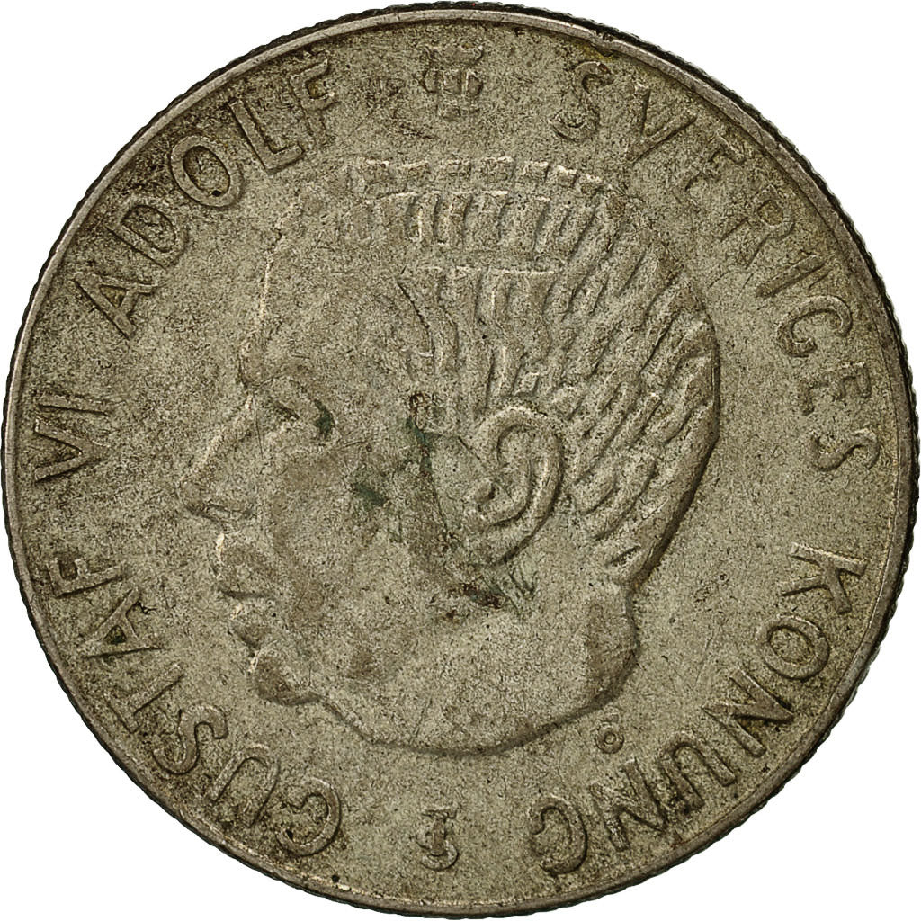 Coin, Sweden, Gustaf VI, Krona, 1954, EF(40-45), Silver, KM:826