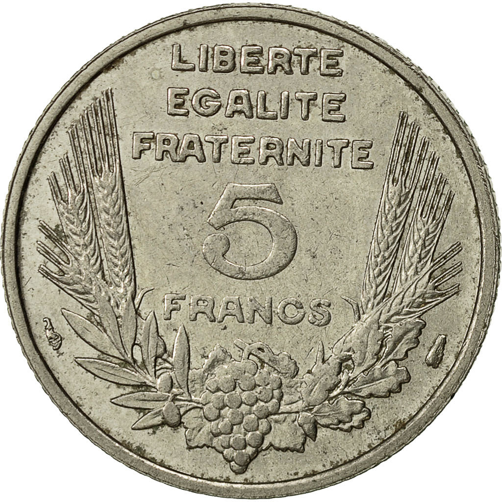 Moneta, Francja, Bazor, 5 Francs, 1933, Paris, EF(40-45), Nikiel, KM:887