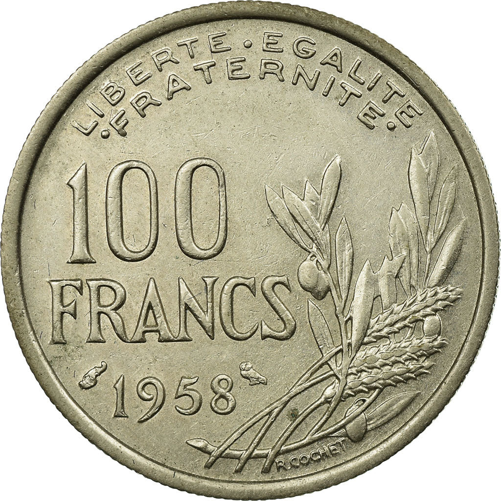 Munten, Frankrijk, Cochet, 100 Francs, 1958, ZF+, Copper-nickel, Gadoury:897