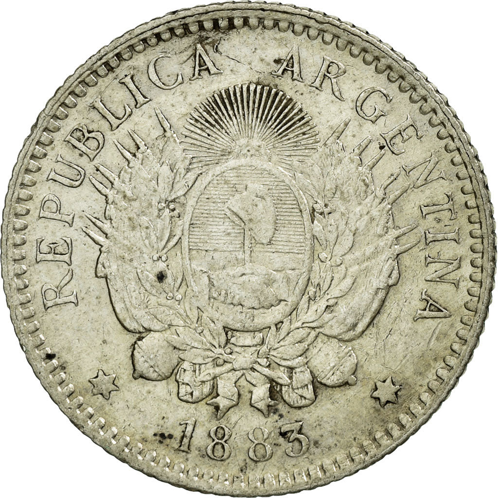 Moneta, Argentina, 10 Centavos, 1883, BB, Argento, KM:26