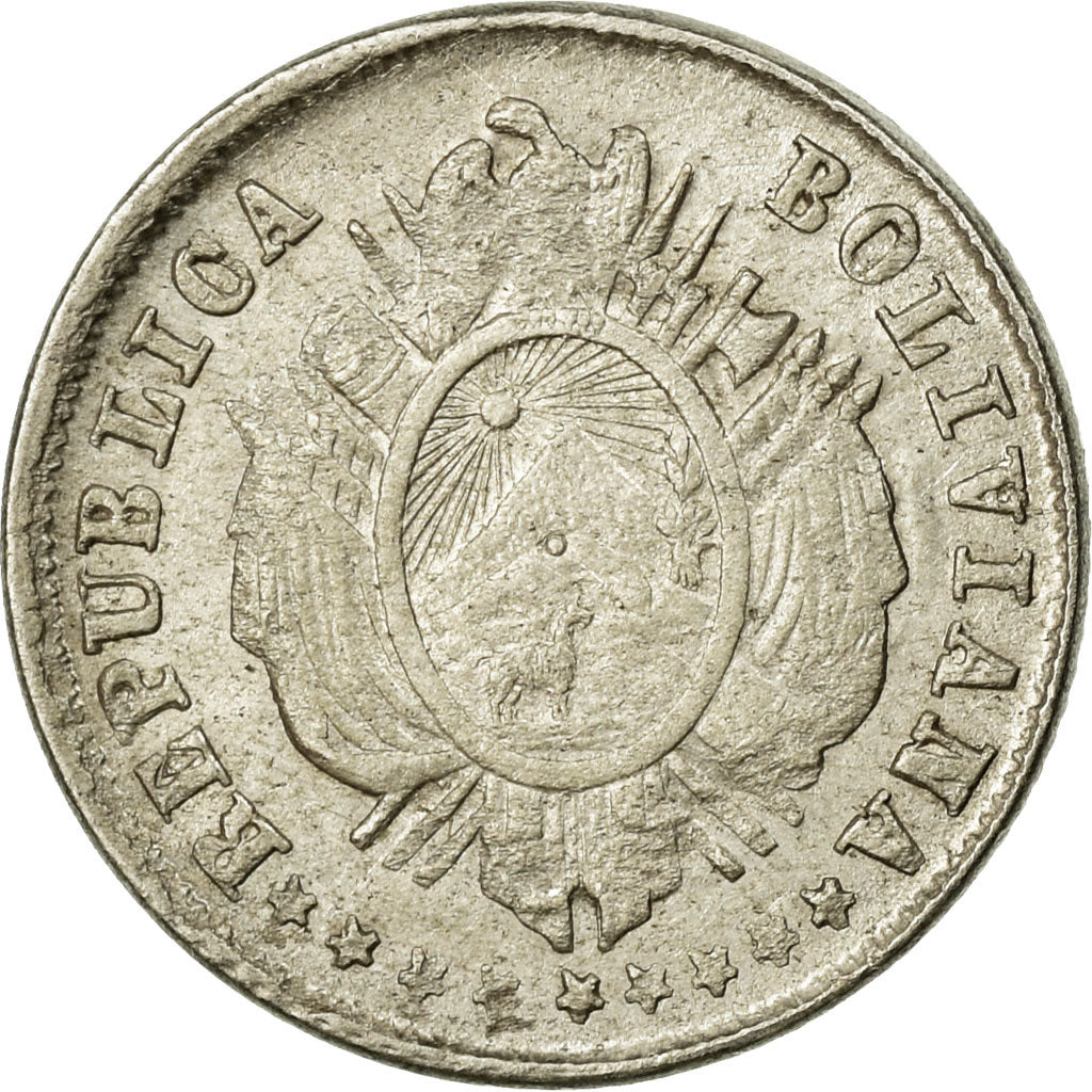 Coin, Bolivia, 5 Centavos, 1876, EF(40-45), Silver, KM:157.1