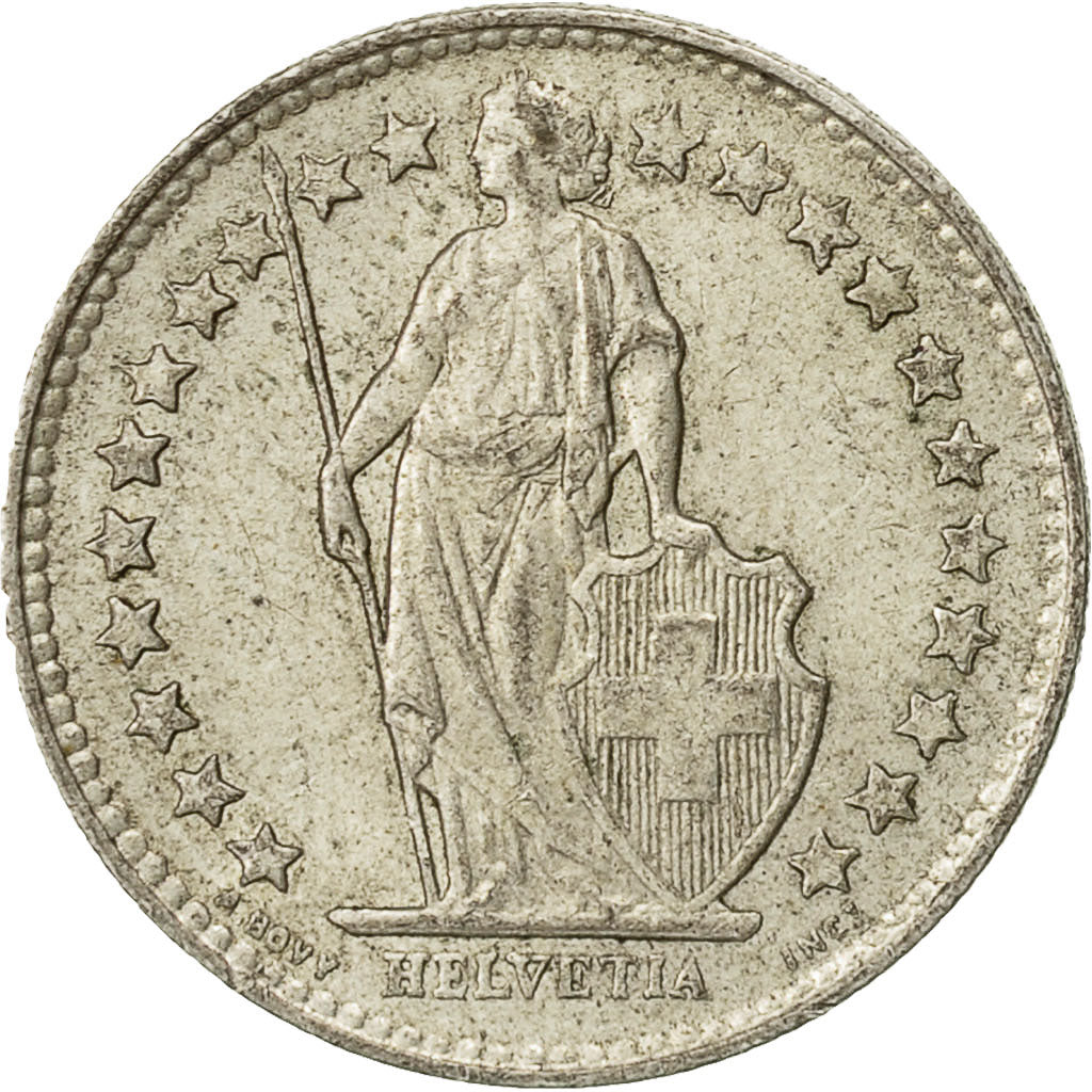 Switzerland, 1/2 Franc, 1956, Bern, EF(40-45), Silver, KM:23