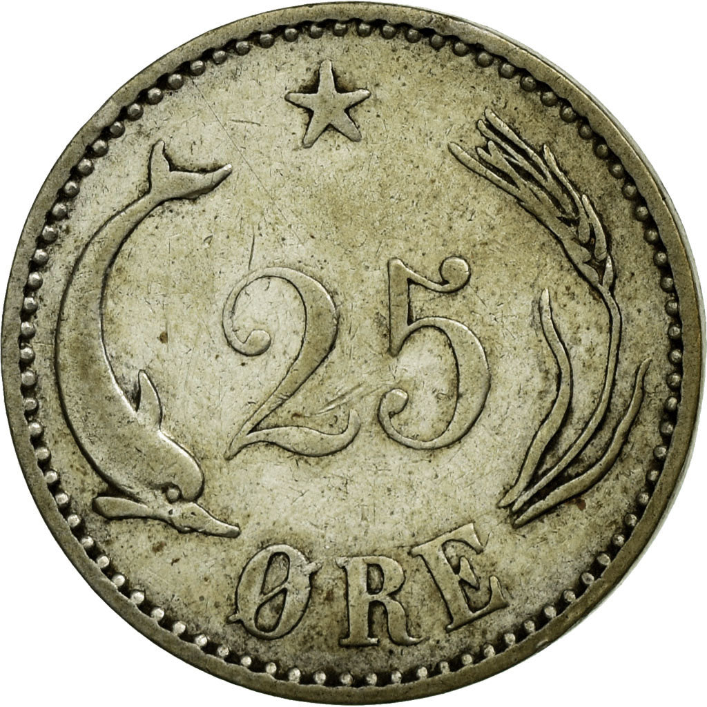 Coin, Denmark, Christian IX, 25 Öre, 1905, Copenhagen, EF(40-45), Silver