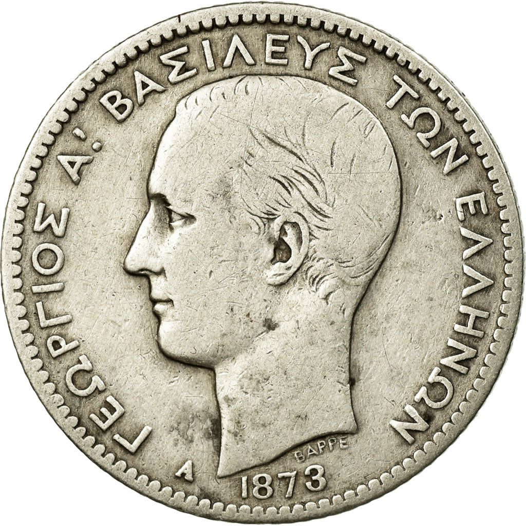 Coin, Greece, George I, Drachma, 1873, Paris, VF(20-25), Silver, KM:38
