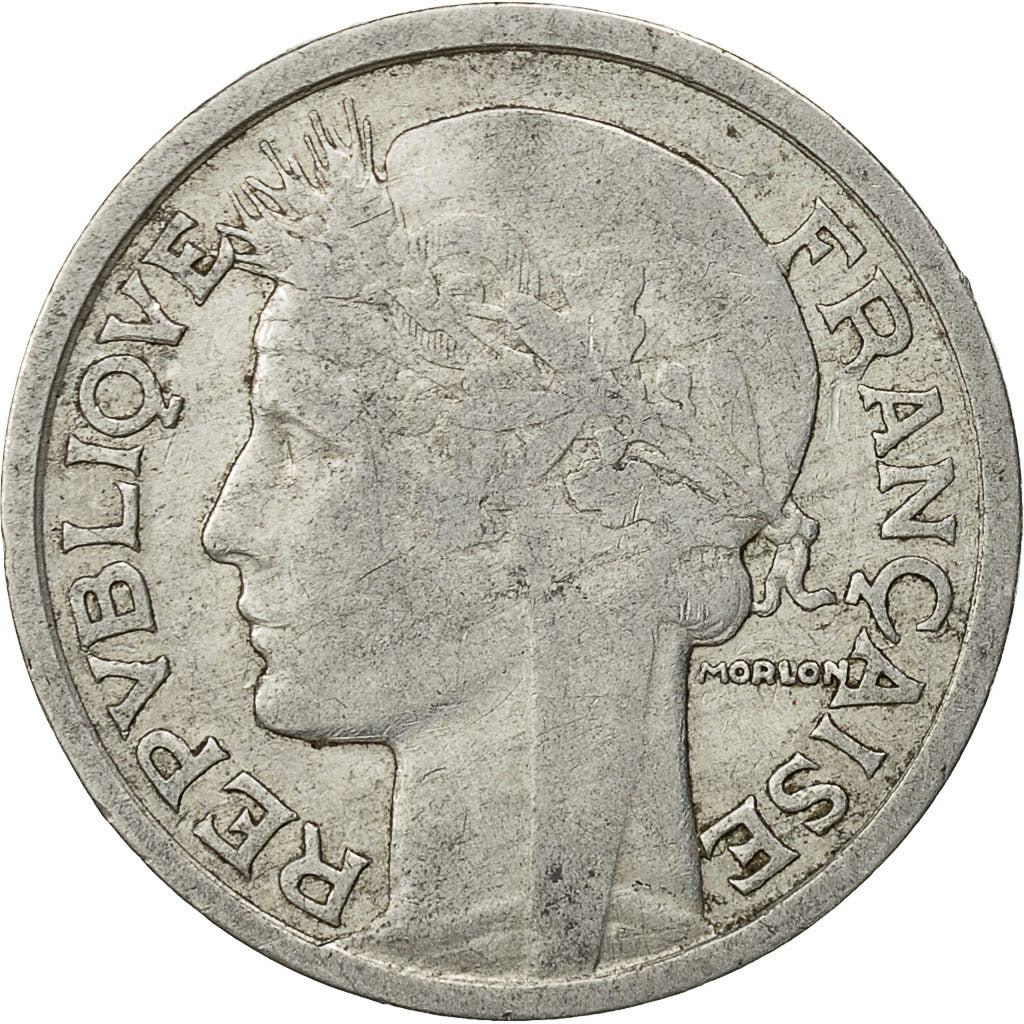 Moneta, Francja, Morlon, 2 Francs, 1944, Paris, VF(30-35), Aluminium, KM:886a.1