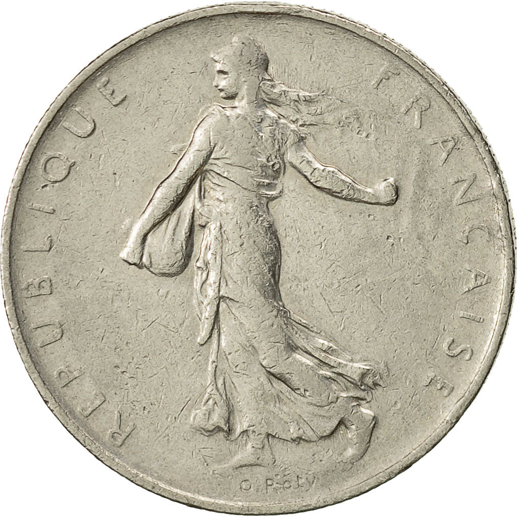 France, Semeuse, Franc, 1967, Paris, VF(30-35), Nickel, KM:925.1, Gadoury:474