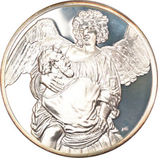 Francja, Medal, Peinture, Rembrandt, Le Combat de Jacob avec l'Ange, Sztuka i