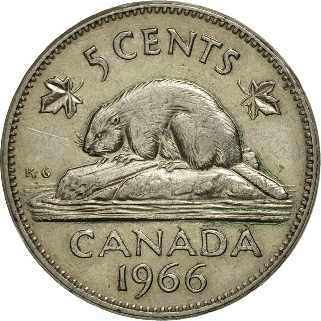 Canada, Elizabeth II, 5 Cents, 1966, Royal Canadian Mint, Ottawa, EF(40-45)