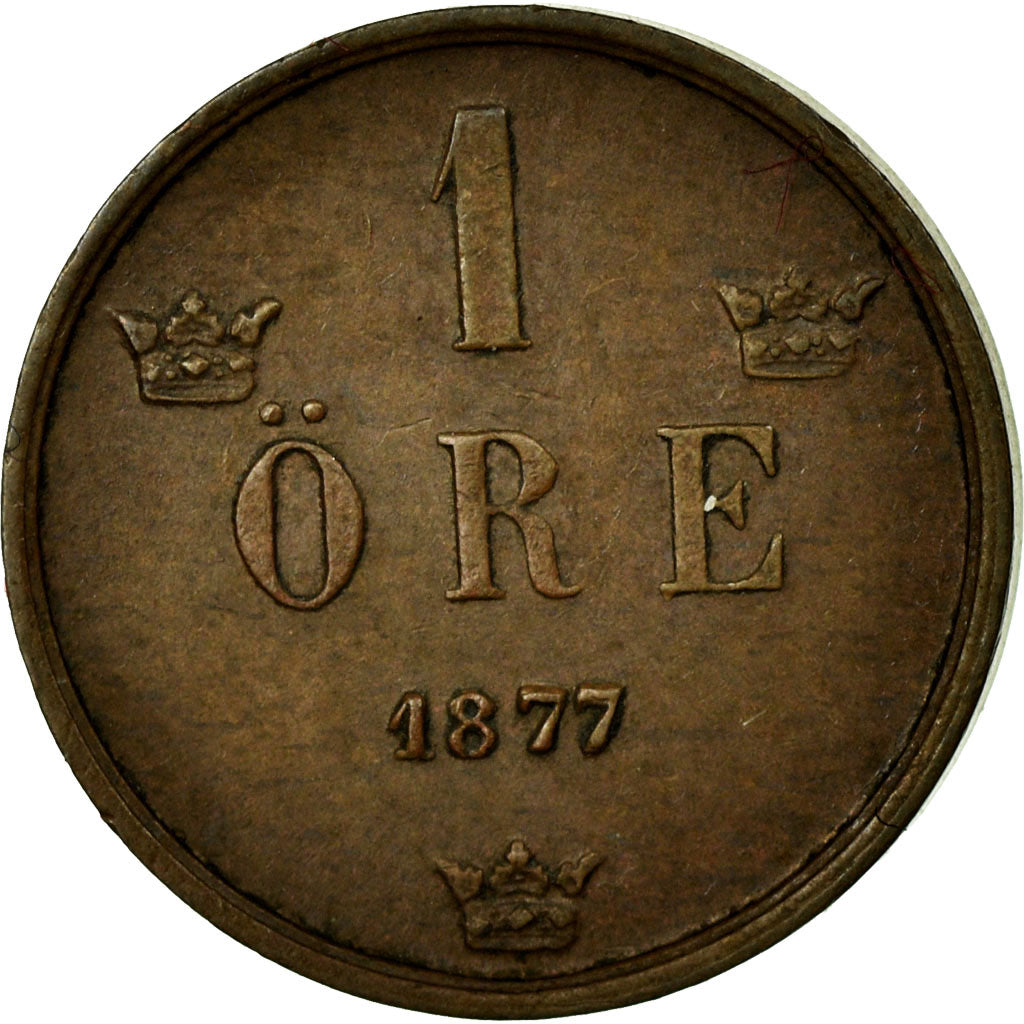 Monnaie, Suède, Oscar II, Ore, 1877, SUP, Bronze, KM:745