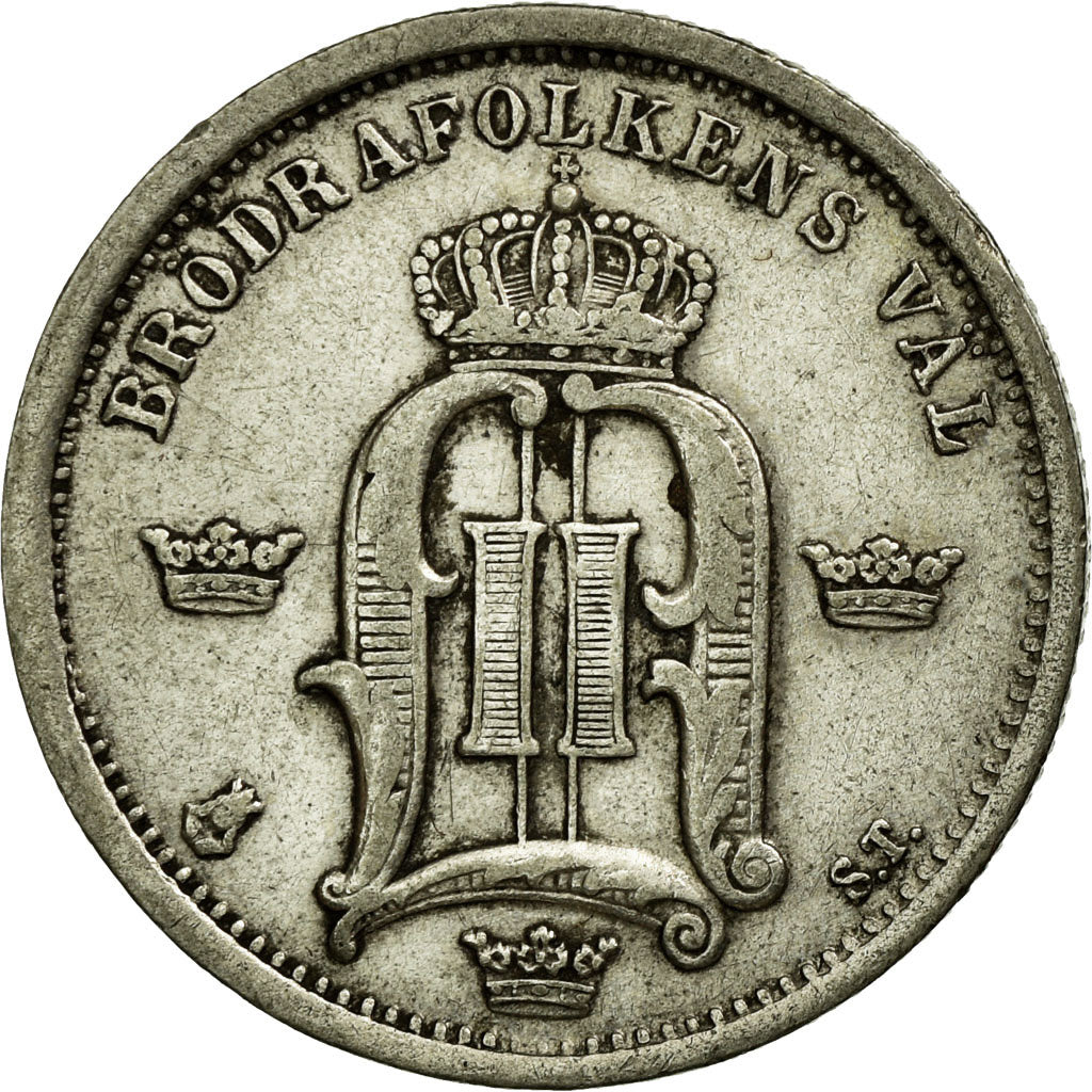 Coin, Sweden, Oscar II, 50 Öre, 1875, EF(40-45), Silver, KM:740