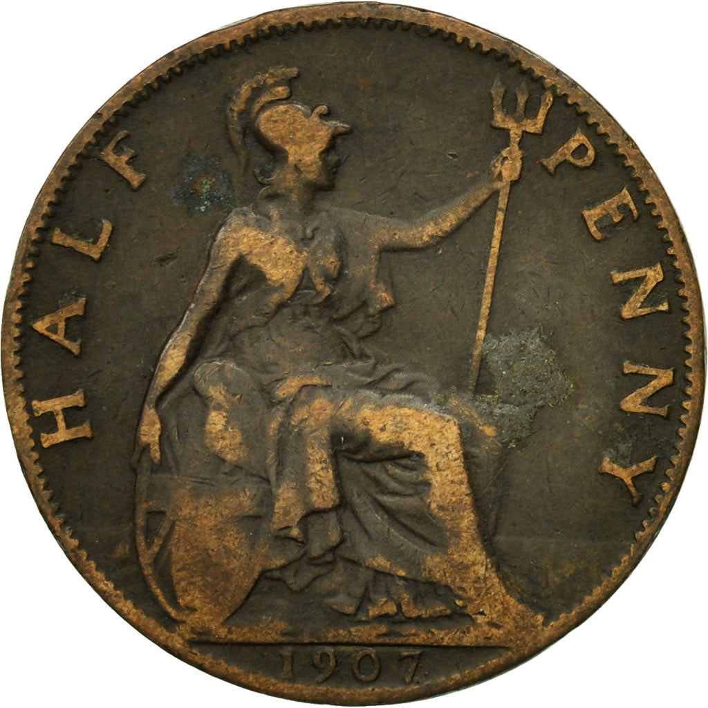 Grande-Bretagne, Edward VII, 1/2 Penny, 1907, TB+, Bronze, KM:793.2