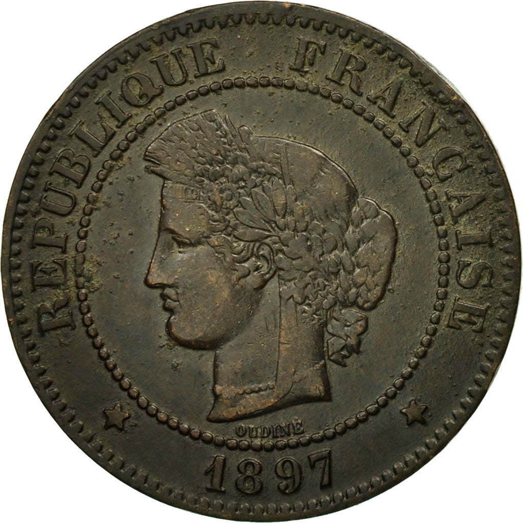 Coin, France, Cérès, 5 Centimes, 1897, Paris, AU(50-53), Bronze, KM:821.1, Le