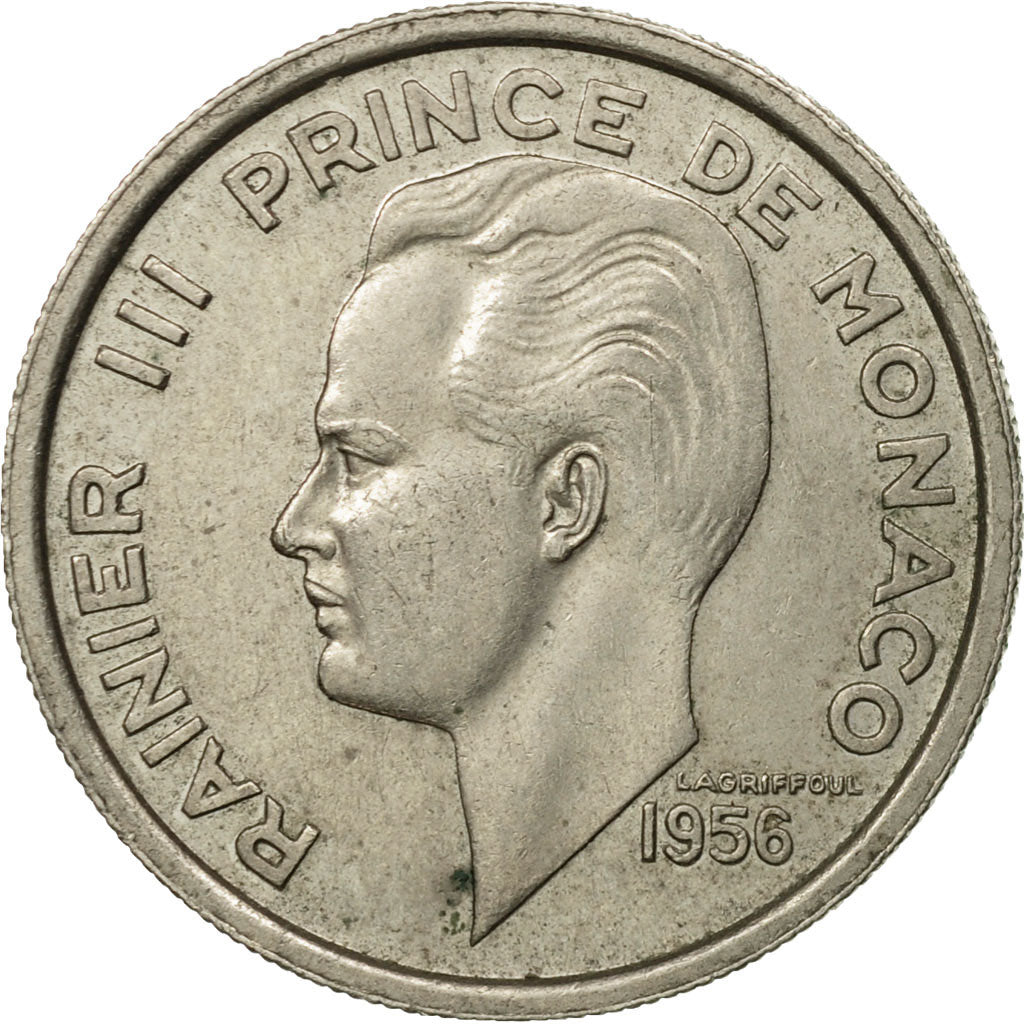 Coin, Monaco, Rainier III, 100 Francs, Cent, 1956, EF(40-45), Copper-nickel